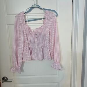 Pink Gingham Women's Top